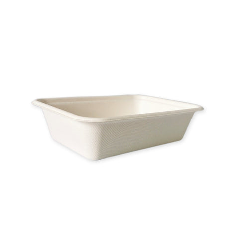 650ml Square Lunch Tray, Compostable, Medium size