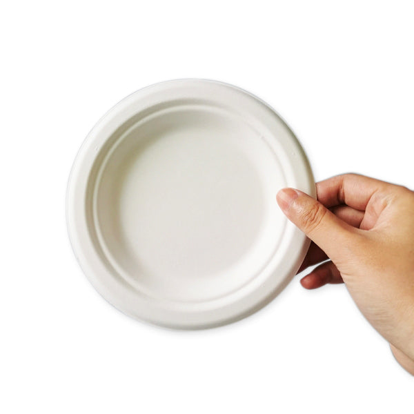 6in Round Plate, Bagasse, Small size