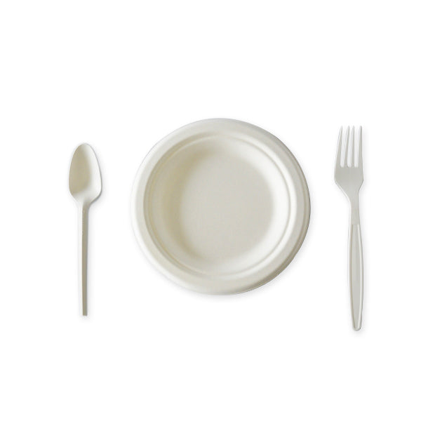 6in Round Plate, Bagasse, Small size