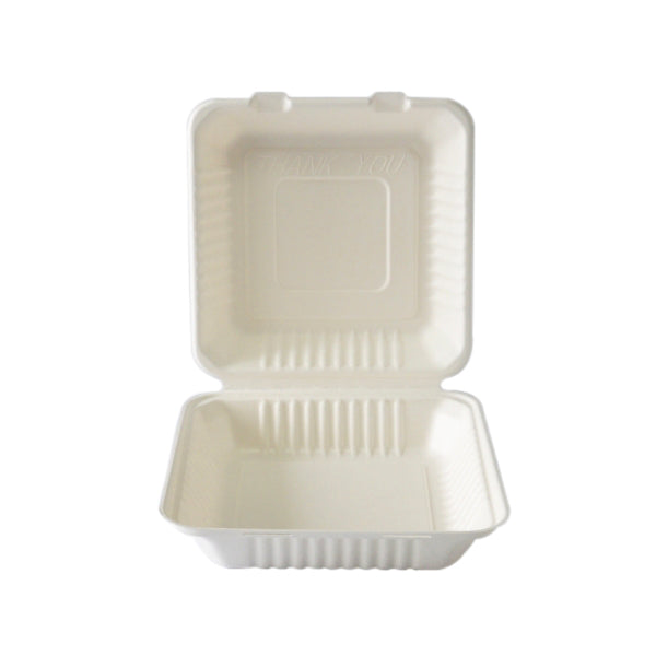 9 inch Biodegradable Square Takeaway Box, 200 Pieces