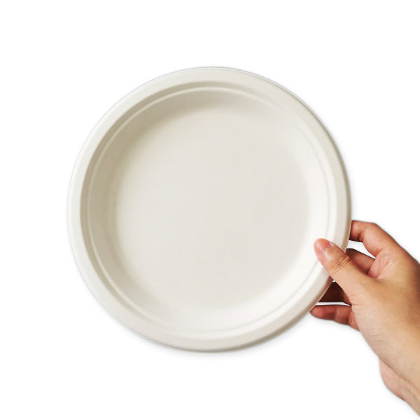 9in Round Plate, Bagasse, Medium size