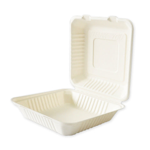 9 inch Biodegradable Square Takeaway Box, 200 Pieces